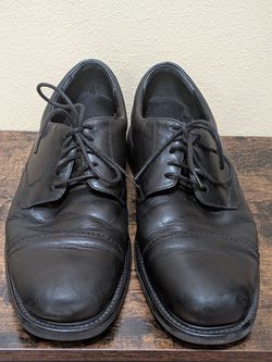 Men's Hunter's Bay Black Leather Dress Shoes - Size 10.5