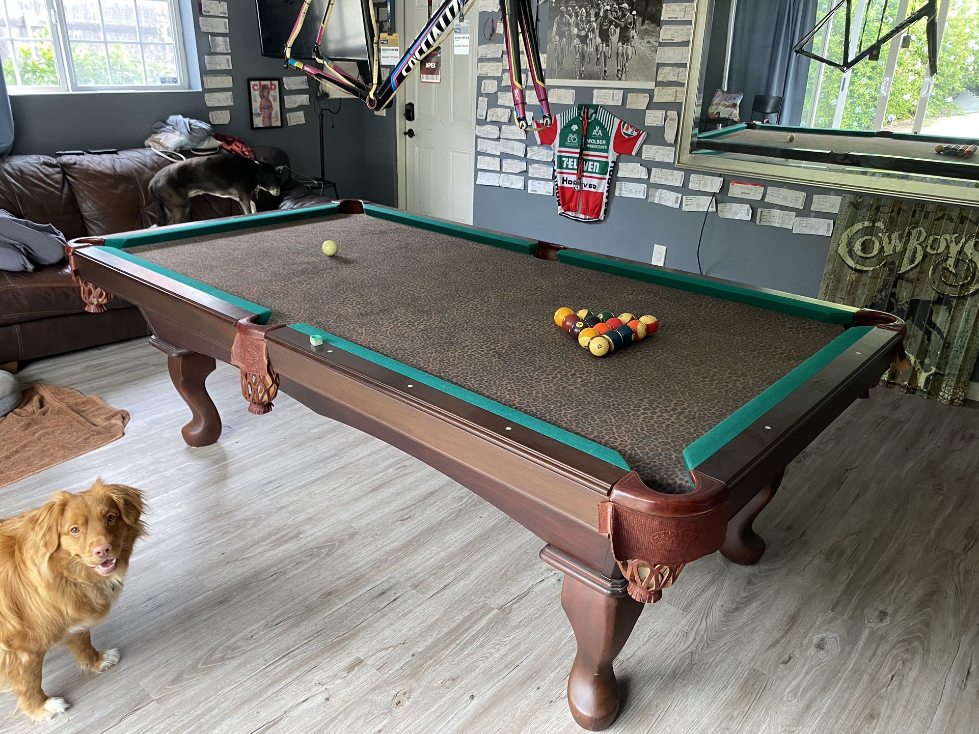 Olhausen Pool Billiards Table And Balls With All Needed Accessories