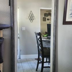 Large Gray Rectangular Accent Wood Mirror