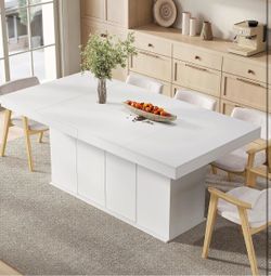 Dining Table for 6-8 People, 78" Large Dining Room Table with Storage