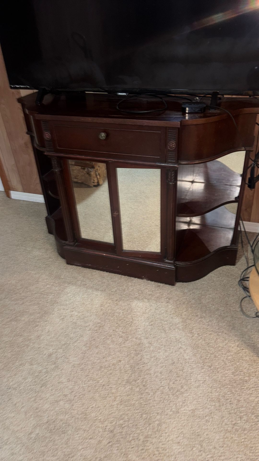 estén para tv 49 de largo alto 33 1/2 pura madera