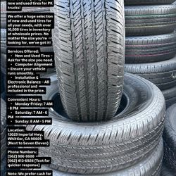 SET OF FOUR USED TIRES HANKOOK 245/75/16 ALMOST NEW 