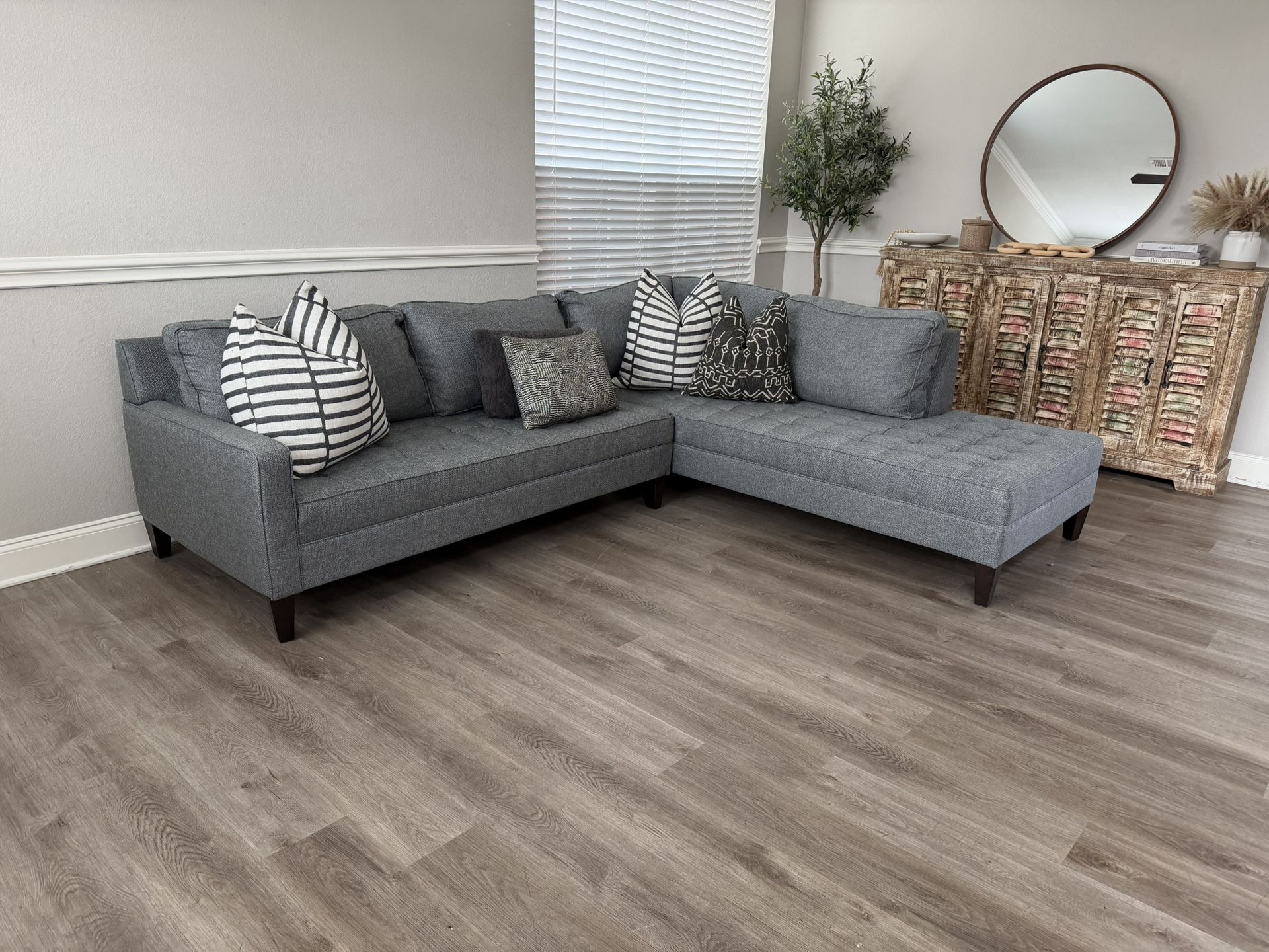 Gray L Shape Sectional Sofa