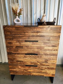 Pier 1 Imports Rustic Industrial 4-Drawer Dresser - Solid Wood Finish