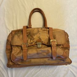Vintage Alviero Martini Leather Bag, Luggage Made in Italy (Used)