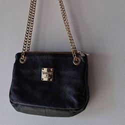 Genuine Valentina Pepple Leather Bag Gold Straps