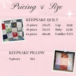 Custom baby quilts, receiving blankets and pillows