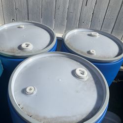 Open Lids 55 gallon Plastic Drums $35 each