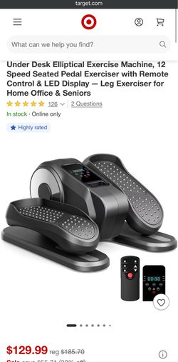 Under Desk Elliptical Exercise Machine with Remote – Like New