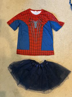 Spider-Man Costume Top and Tutu Skirt cape& eye mask& hat