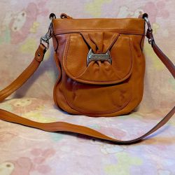 B Makowski brown leather designer shoulder bag 