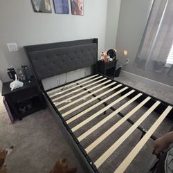 Queen Bed Frame And Bed 