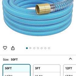 Fevone RV Water Hose 50 ft x 5/8", Drinking Water Hose for RV/Camping, Drinking Water