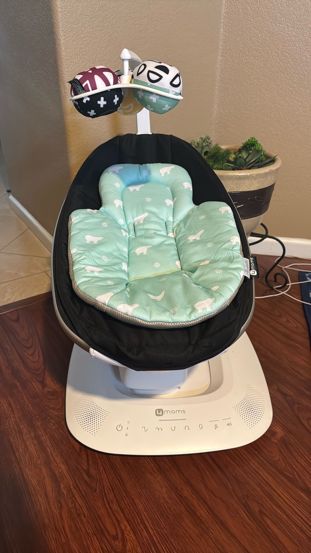 White Mamaroo Multi-Motion Baby Swing, Philips Avent Natural Baby Bottles, & Ingenuity Sun Valley Canopy Portable Swing