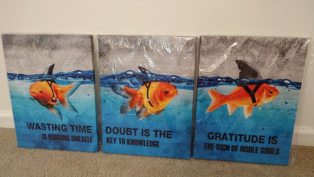 New 3 Piece Canvas Wall Art Print Motivational Speach