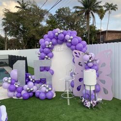 Quinceañera  Backdrop Balloon Garland 