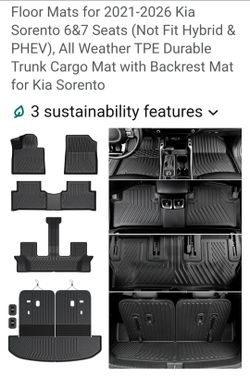 Kia Sorento floor mats 2021-26