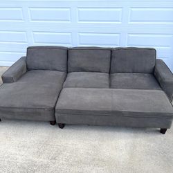 Gray Sectional Free Delivery Sofa Couch Ottoman