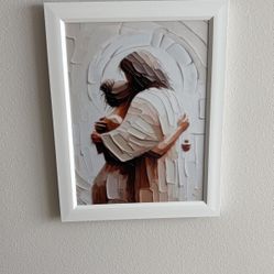 Father Daughter Canvas Print Art On White 2” Frame 