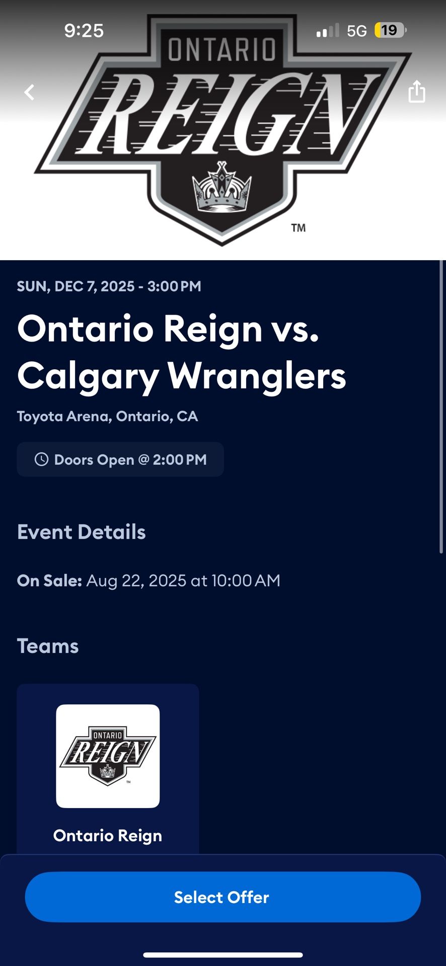 Ontario Reign vs. Calgary Wranglers Tickets