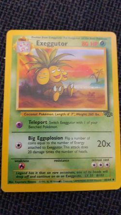 Exeggutor pokemon card (original series)