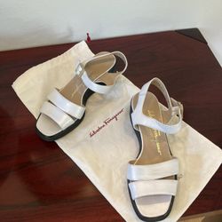 White Ferragamo Sandals