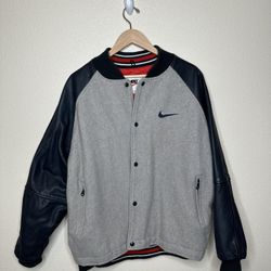 Vintage 90s Nike Leather/wool Sports Jacket