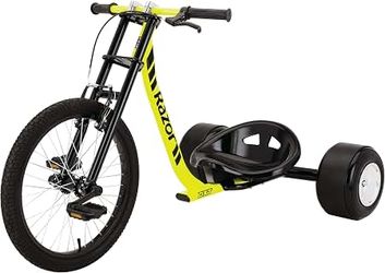 Razor DXT Drift Trike Yellow, One Size | Proper Freestyle w/ Foot Pegs; Maximum