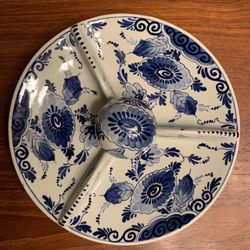 Vintage Delft Blauw Blue and White Appetizer Serving Tray