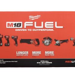 Milwaukee 3697-27 M18 Fuel 18V Lithium-Ion Cordless Brushless 7-Tool Combo Kit