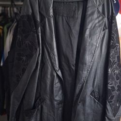 Black Leather Large Jacket Good Condition