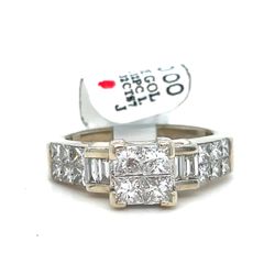 14Kt White Gold Diamond Ring 5.90g 1.32CTW Size 7 I-867