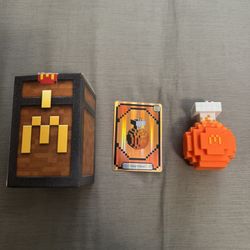 McDonalds Happy Meal Collectibles - Pixel Chest, Soda Potion Card & Toy