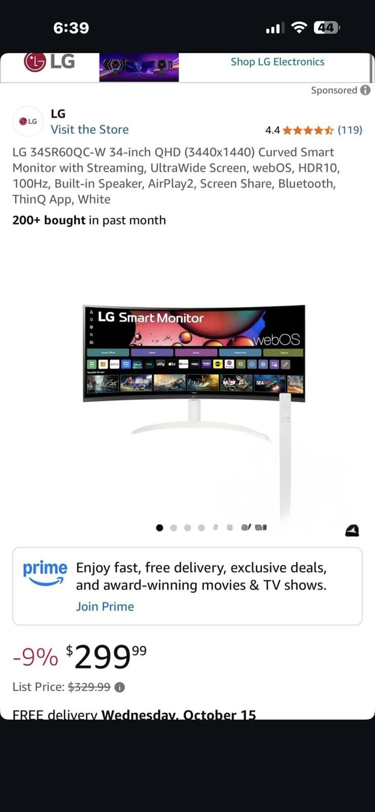 LG Monitor 34”