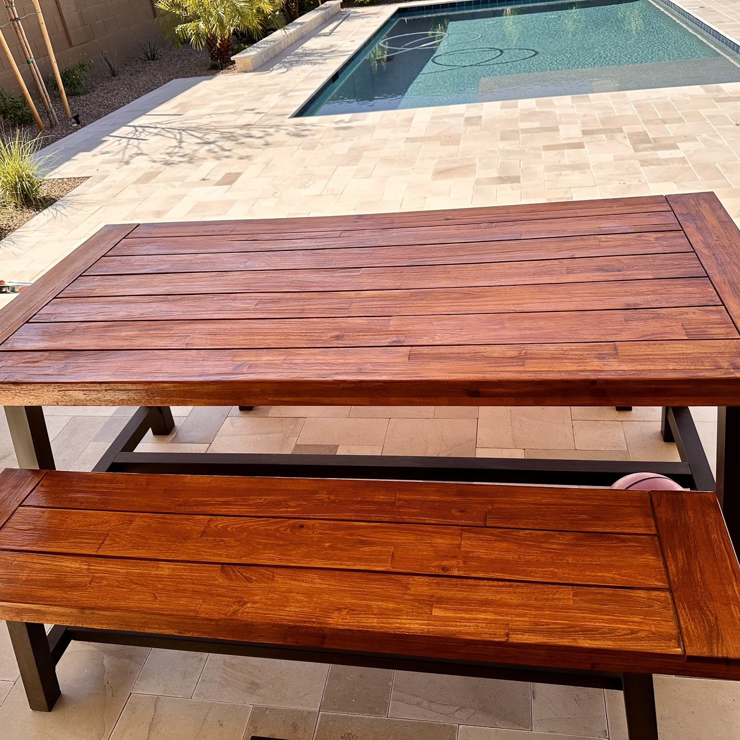 Outdoor Table With 2 Benches
