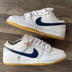 Nike SB Dunk Low Orange Label White/Navy sz 8