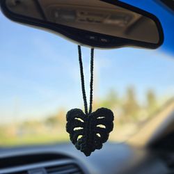 Crochet Monstera Leaf Car Charm 💚