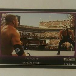 2015 Topps Triple H Defeats Sting #105 Wrestlemania WWE WWF Wrestling Collectible Trading Card Sports