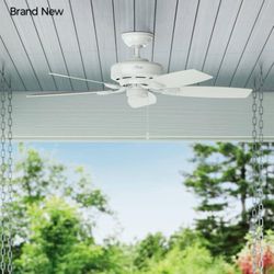 Brand New Hampton Bay  Outdoor/ Indoor 52 White Ceiling Fan