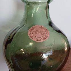 Vidrios San Miguel Bulbous Green vase