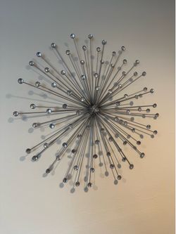 Silver Starburst Metal Wall Art