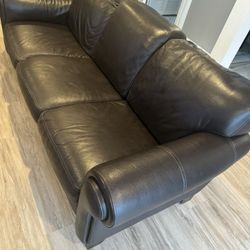 brown leather couch