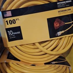 100ft 10 Gauge Extension Cords With 3 Port Lighted Ends