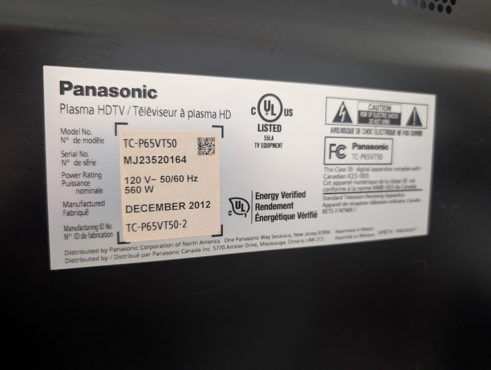 Plasma TV 65