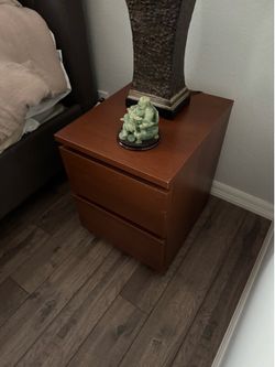 Real wood 2 drawer night stand cabinet