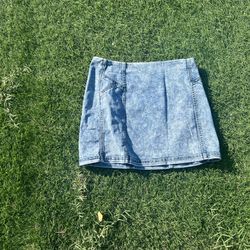 Wild Fable Denim Mini Skirt Size 14 Light Wash Y2K Aesthetic