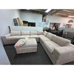7 Pc Corduroy Modular Sectional Sofa // Memorial Day Sale