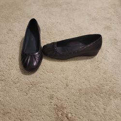 Purple Leather Umberto Raffini Shoes Size 37.5 (US 7)