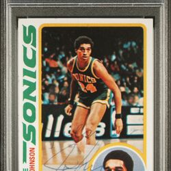 1978 Topps #78 Dennis Johnson Autographed Rookie PSA Slab