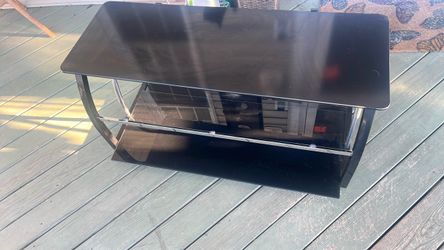 Black Glass Coffee Table with shelves